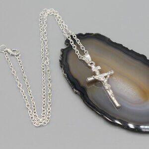 Jewelry necklace cross religious Jesus INRI silver tone men women fashion new